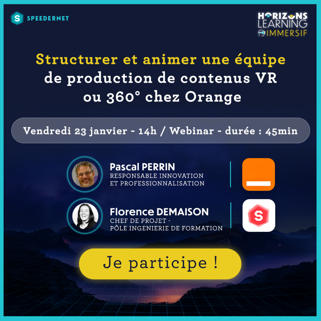 Conférence Horizons Learning Immersif Animation de communauté de pratique - Speedernet Sphere